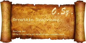 Ornstein Szalviusz névjegykártya